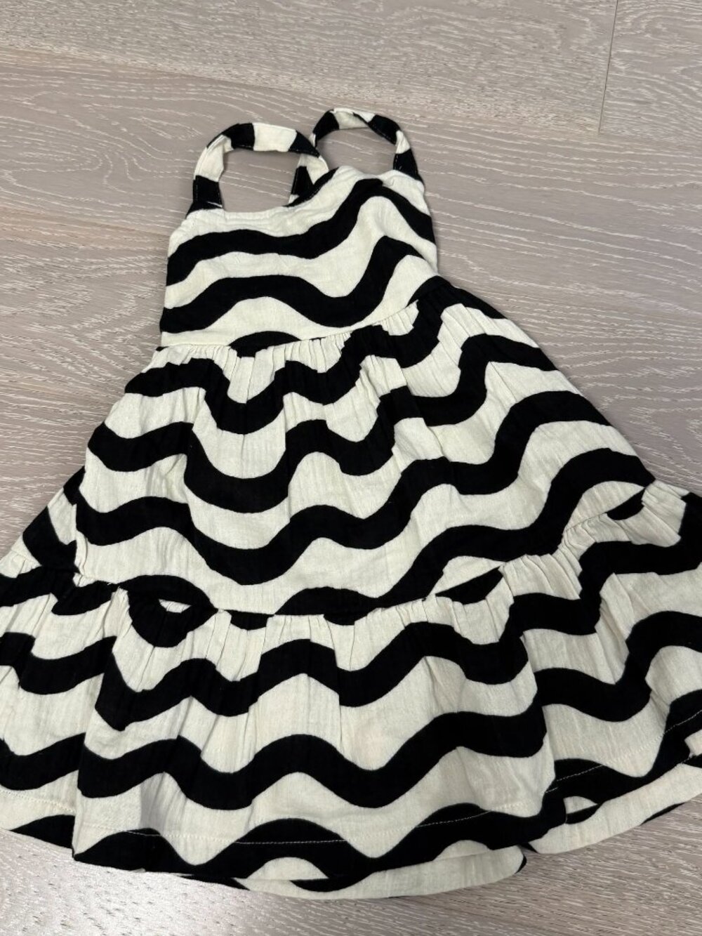 NEW Hanna Andersson Print Muslin Twirl Dress Squiggles On Ecru 2T 2
